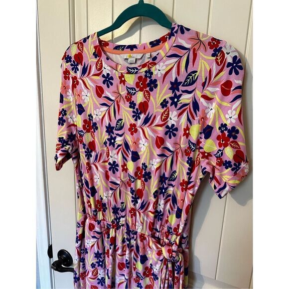 Boden Amanda Jersey Stretchy Midi Floral Print Dress Women Size 10 Regular D0277 - Picture 5 of 13